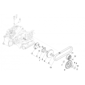 Variateur- V-snaar Vespa GTS 300 Super HPE 4V IE ABS Euro 5 2020-2022
