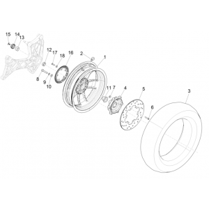 Achterwiel - Remschijf Vespa GTS 300 Super HPE 4V IE ABS Euro 5 2020-2022