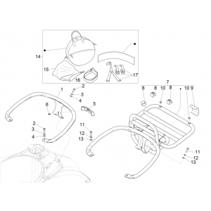 Achterdrager Vespa GTS 300 Super HPE 4V IE ABS Euro 5 2020-2022