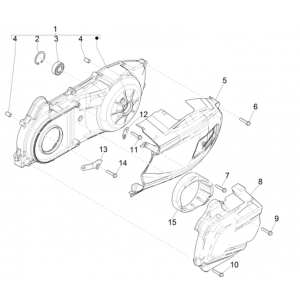 Carterdeksel Vespa GTS 300 Super HPE 4V IE ABS Euro 5 2020-2022