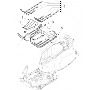 Treeplank - Voetensteun Vespa GTS 300 Super HPE 4V IE ABS Euro 5 2020-2022