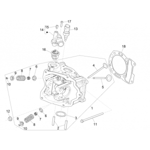Cilinderkop - Kleppen Vespa GTS 300 Super HPE 4V IE ABS Euro 5 2020-2022