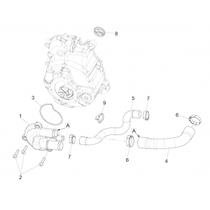 Waterpomp Vespa GTS 300 Super HPE 4V IE ABS Euro 5 2020-2022