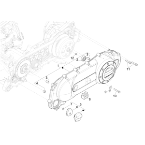 Carterdeksel Piaggio Typhoon 50 2-takt Euro 4 2018-2020