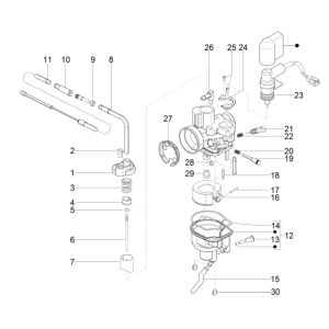 Carburateur onderdelen Piaggio Typhoon 50 2-takt Euro 4 2018-2020