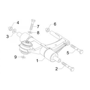 Motorophanging Vespa S 50 2-takt AC