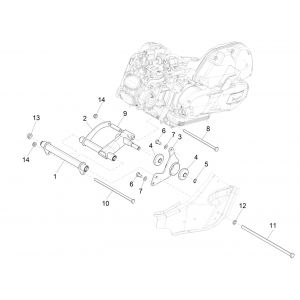 Motorophanging Vespa GTS 125 IE ABS Euro 4 2016-2018