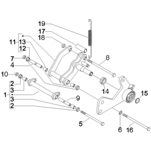 Voorvork - Balhoofdstel Vespa GTS 250 ie 2005-2009 (met ABS) geel 928