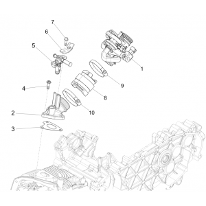 Gasklephuis - Injector - Inlaatspruitstuk Vespa Sprint 125 3V IE ABS