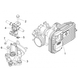 Gasklephuis - Injector - Inlaatspruitstuk Piaggio Beverly 500 Euro 3 2007-2012