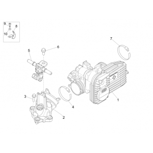 Gasklephuis - Injector - Inlaatspruitstuk Vespa GTS 300 ie 2008-2016 (met en zonder ABS)