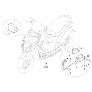 Spanningsregelaar - Bobine - Elektronische delen Piaggio Zip 50 SP 2-takt LC 2006-2013