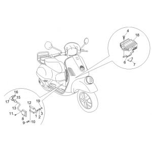 Spanningsregelaar - Bobine - Elektronische delen Vespa GTV 250 IE 4V