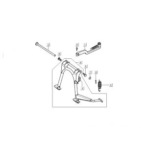 Middenstandaard - Zijstandaard - Kickstartpedaal Kymco Super9 50 2-takt AC oud model matzwart zilver