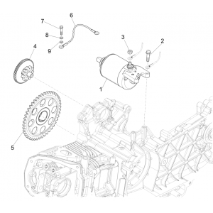 Startmotor - Starttandwiel  Vespa Sprint 125 3V IE ABS