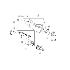 Startmotor - Bendix - Oliepomp Kymco Carry 50i 4-takt Euro 4 glans zwart