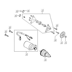 Startmotor - Bendix Kymco VP50 4-takt ACtecho silver