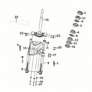 Steering stem - front cushion Sym Symphony ST 50 E5 Gray (GY-430C)