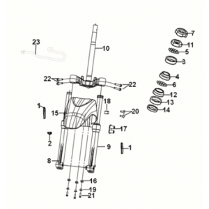 Steering stem - front cushion Sym Symphony ST 50 E5 Gray/ Red (GY-010U) (Red seat)