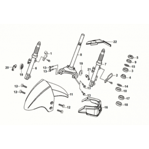 Steering stem - front cushion Sym Orbit III 50 E5 White/ Gray (WH-006/GY-419S)