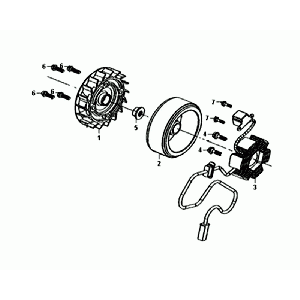 Ontsteking - Stator - Vliegwiel Sym Orbit II Euro 4 Mat Gray