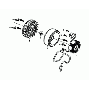 Ontsteking - Stator - Vliegwiel Sym Orbit III Black