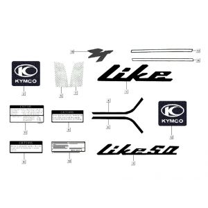 Emblemen - Stickers - Logo Kymco Like TT 4-takt zwart glans 2015