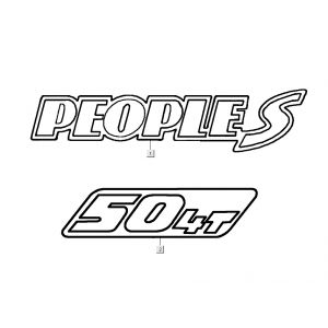 Emblemen - Stickers - Logo Kymco People S 50 4-takt Donker grijs