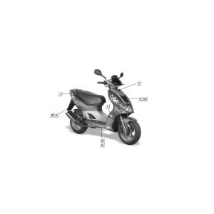 Emblemen - Stickers - Logo Kymco Super9 50 2-takt AC nieuw model zilver - zwart