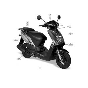 Emblemen - Stickers - Logo 1 Kymco Agility 10' 4-takt Sporty blauw