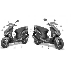 Emblemen - Stickers - Logo 1 Kymco Vitality 50 2-takt AC blauw