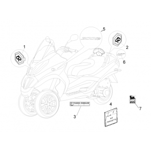 Emblemen - Stickers - Logo Piaggio MP3 300 LT Sport 2009-2014 blauw midnight 222/A