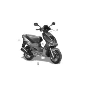 Emblemen - Stickers - Logo Kymco Super9 50 2-takt AC nieuw model zilver - zwart