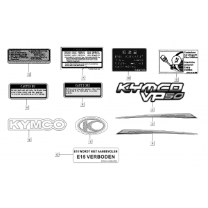 Emblemen - Stickers - Logo Kymco VP50i Euro 4 renault bruin