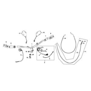 Stuur- Spiegels - Kabels - Handvatten Peugeot V-Clic 50 4-takt AC
