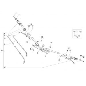 Stuur - Remcilinder- Gaskabel - Handvatten Piaggio Medley 125 IE ABS Euro 4 2016-2019