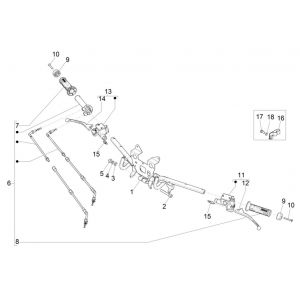Stuur - Remcilinder- Gaskabel - Handvatten Piaggio Medley 125 ABS Euro 5 2021-2022