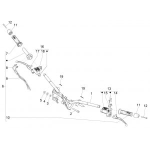 Stuur - Remcilinder- Gaskabel - Handvatten Piaggio Beverly 300 IE ABS Euro 4 2016-2020