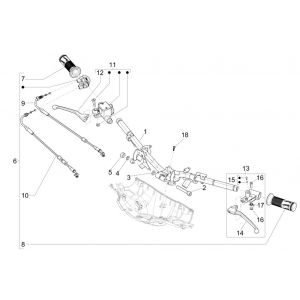 Stuur - Remcilinder- Gaskabel - Handvatten Vespa Sprint 125 3V IE ABS