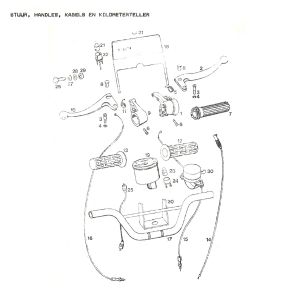 Stuur - Remhendels - Kabels - Kilometerteller Tomos A35