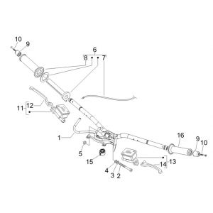 Stuur - Remcilinder- Gaskabel - Handvatten Vespa GTV 250 IE 4V