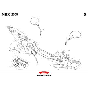 Stuur - Onderdelen stuur - Spiegels Rieju MRX P-up zwart 2008 2-takt