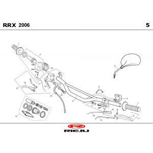 Stuur - Onderdelen stuur - Spiegels Rieju RRX zwart 2009 2-takt