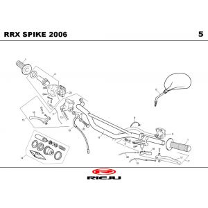 Stuur - Onderdelen stuur - Spiegels Rieju Spike-x rood 2008 2-takt