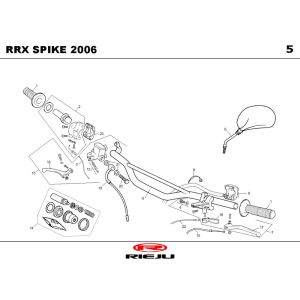 Stuur - Onderdelen stuur - Spiegels Rieju Spike-x zwart 2006 2-takt