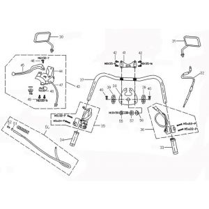 Stuur - Onderdelen stuur AGM Retro Extra mat wit