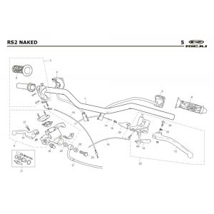 Stuur - Onderdelen stuur Rieju Rs2 Naked rood 2009 2-takt