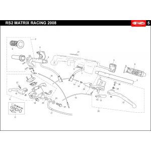 Stuur - Onderdelen stuur Rieju Rs2 racing blauw 2010 2-takt