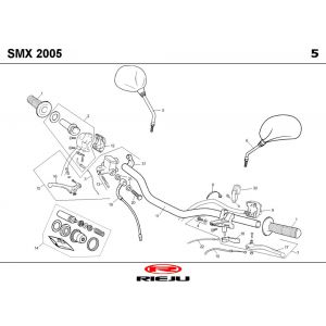 Stuur - Onderdelen stuur Rieju SMX p-up zwart 2008 2-takt