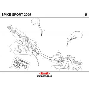 Stuur - Onderdelen stuur Rieju Spike geel 2007 2-takt